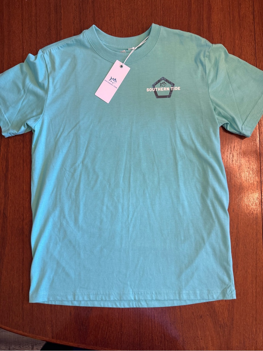 Southern Tide Aqua Crewneck Logo T‑Shirt